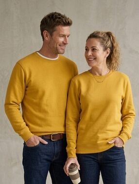 Just Hoods by AWDis Mustard Yellow Crewneck Sweatshirt Sizes S,M,L,XL